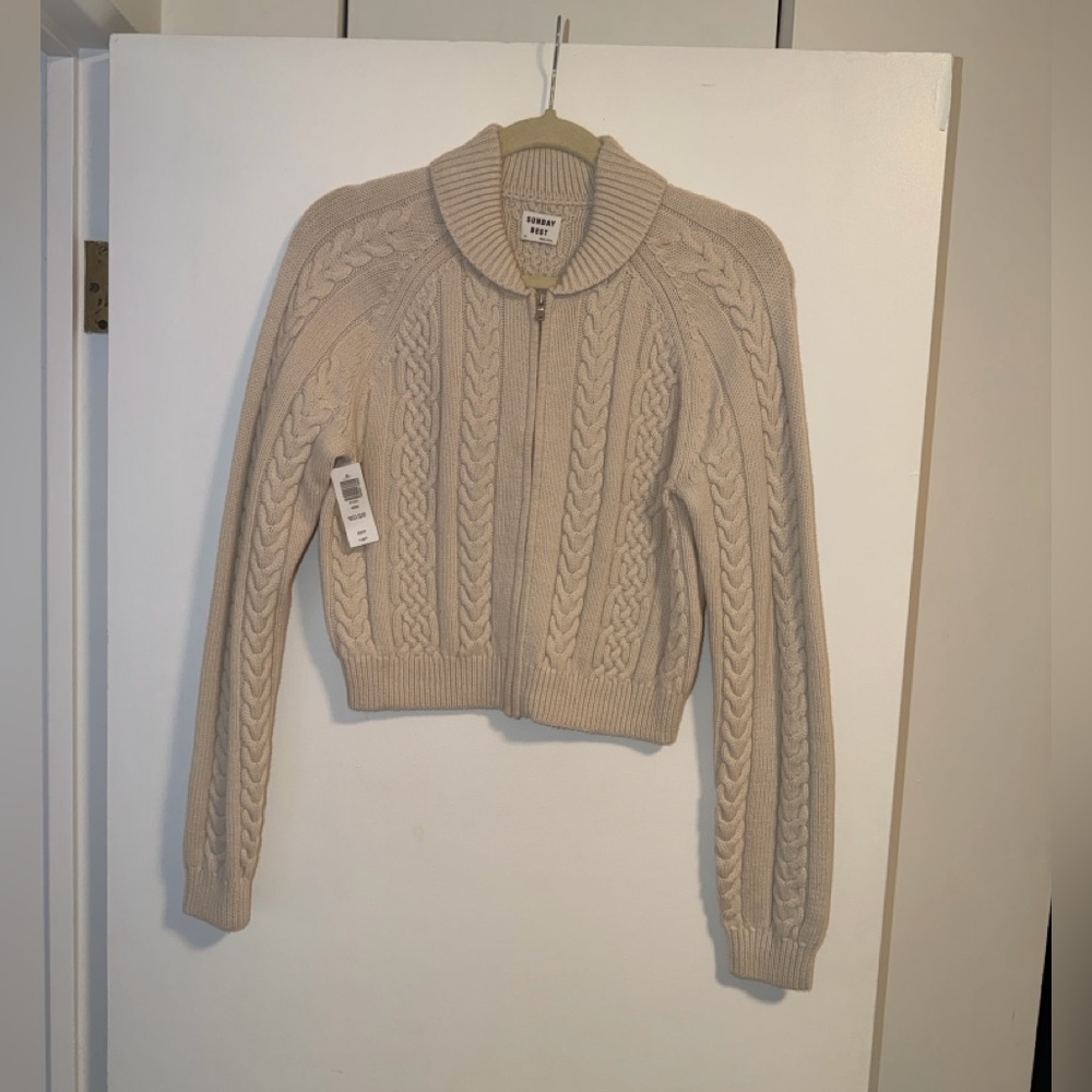 Sunday Best ‘Gigi’ zipup - NWT - XS - Matte Pearl